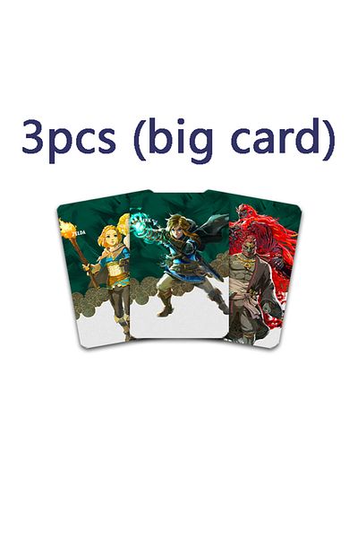 Choice 3 قطع بطاقات كبيرة من لعبة زيلدا Amxxbo Card Zelda Breath Of The Wild Amibo Card Zelda Tears Of The Kingdom Lin