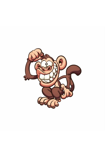 Reysa Tasarım ملصق قرد 10x10 سم ملصق ملون