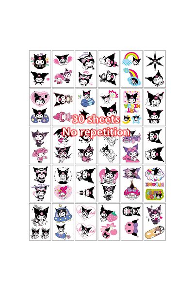 Choice Multi Sanrio Cartoon Characters Kuromi Hello Kitty Children Temporary Tattoos Cute Waterproof And Du