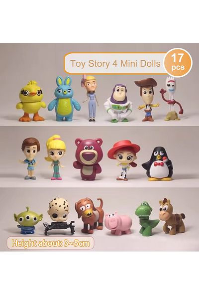 Choice 17pcs(3-5CM) Disney Toy Story 4 Woody Buzz Lightyear 3-5cm Q Version Action Figures Mini Dolls Kids