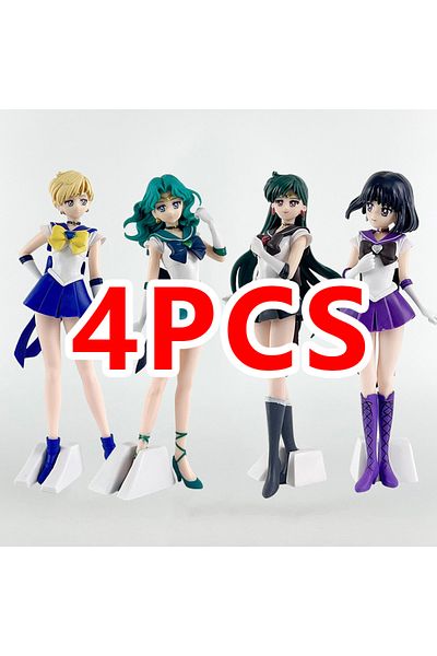 BANDAI No Box Sailor Moon-4pcs 23cm Anime Sailor Moon Meiou Setsuna Figure Glitter&glamours Kaiou Michiru T