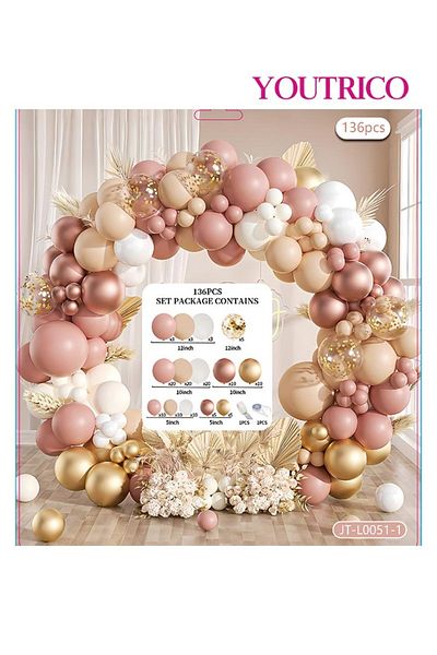 Youtrico Dreamy Macaron Balloon Garland - Pastel Colour Wedding Decoration