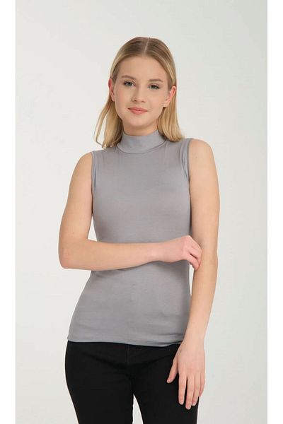 Mistanbul Women's Zero Sleeve Body Turtleneck