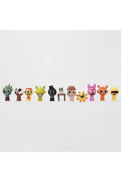 Choice black 48pcs/Set Mini Sprunki Action Figure Toy Cartoon Movie Sprunki Wenda Model Doll Figurines Kids