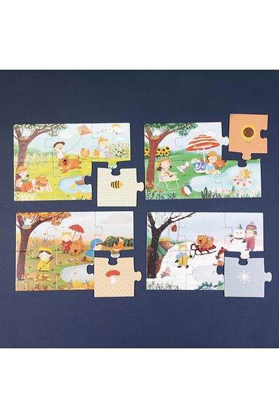kidmosfer 4 Seasons / 4 Seasons 4 in 1 Puzzle / 6*4 24 Pieces Age 2
