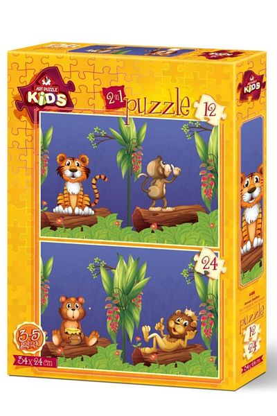Art Puzzle Forest Friends 2-Piece 12 24 Piece Puzzle