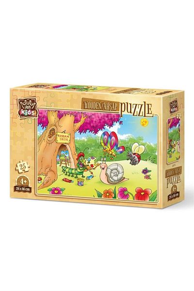 Art Puzzle Art Kids Painter Caterpillar - 25 Piece Wooden Puzzle