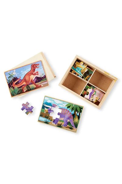 Melissa & Doug Wooden 12 X 4 Puzzle Set - Dinosaurs