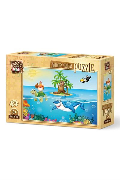 Art Puzzle Art Kids Holiday Chicken 50 Pieces Wooden Puzzle