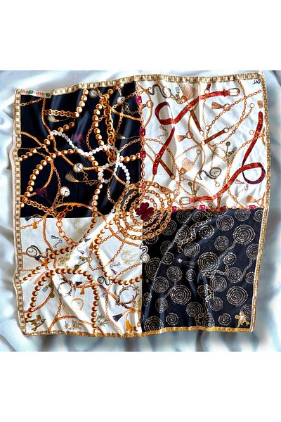 Oyt DÜKKAN Black White Classy Design Scarf Shawl Bandana Scarf 100X100 cm