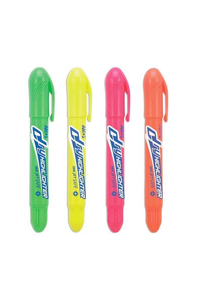 Amos Pen Highlighter Gel Dry Hl 4 Pack
