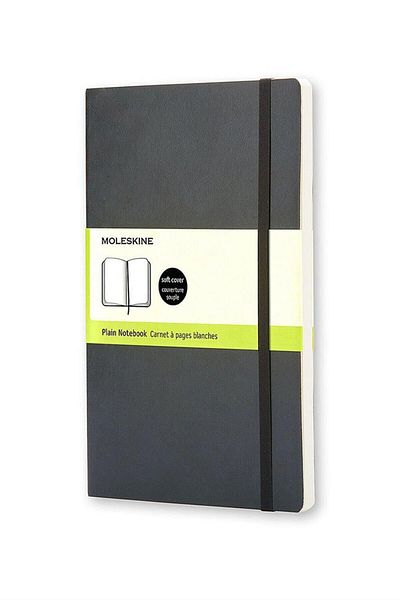 Moleskine Black Soft Cover Plain Notebook 192yp- 13x21cm