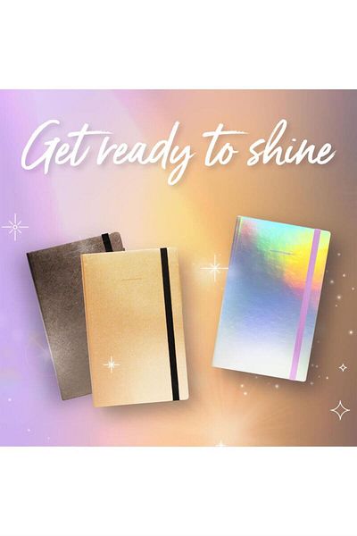 Legami My Notebook Metallic Series Medium Stripes