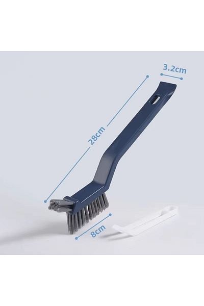 Choice Double Headed Blue Effective Cleaning Brush For Corners And Gaps - 2-in-1 Multipurpose Bathroom And