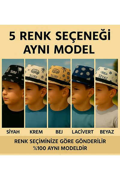 Avantaj Kapıda Sombrero Straw Hat Summer Pattern Men's Girls Fedora Beach Hat with Shade