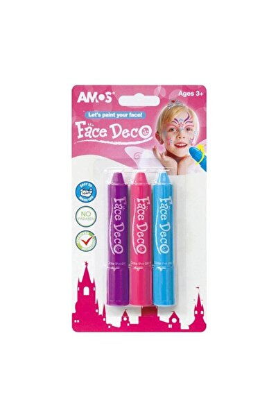 Amos Yüz Boyası 3 Lü Blister (Mor-Pembe-Mavi) (Fd5b3g)