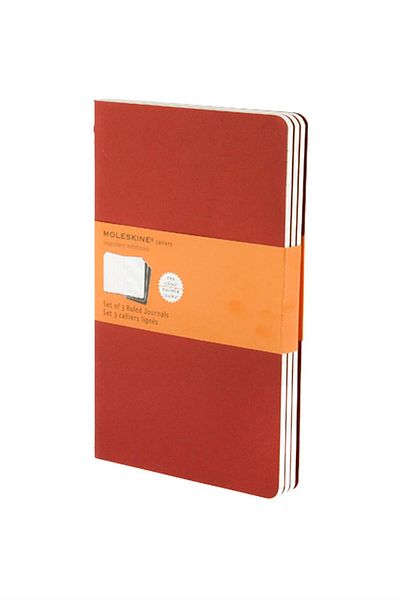 Moleskine Striped Cahier Notepad Set of 3 L Size Blueberry Red