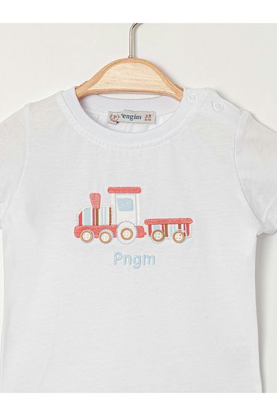 YUSALİ Men's Shorts Suit with Tractor Figure