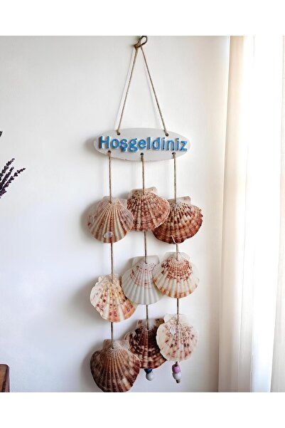 Grimsi Hoşgeldiniz Kapı Süsü Deniz Kabuklu Rüzgar Çanı