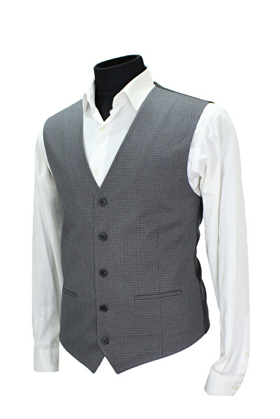 MENTOR REGALO V-подібний жилет Regular Fit світло-сірий з візерунком 50632