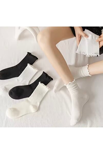 Bestrend 3-пакет дамски чорапи с набрани детайли в 3 цвята, 100% памук