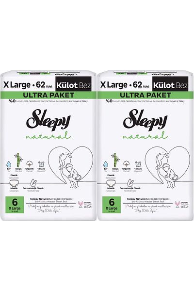 Sleepy Panty Diaper Natural Size:6 (15-25kg) Extra Large 124 Pieces Economic Ultra Pk