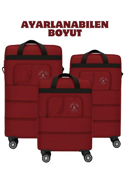 Bambus Home Premium 360 Degree Rotating 4 Wheel Triple Bellows Rolling Suitcase - Giant Size Bag