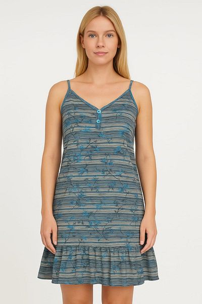 enmodaiçgiyim Women's Dress with Patterned Rope Straps
