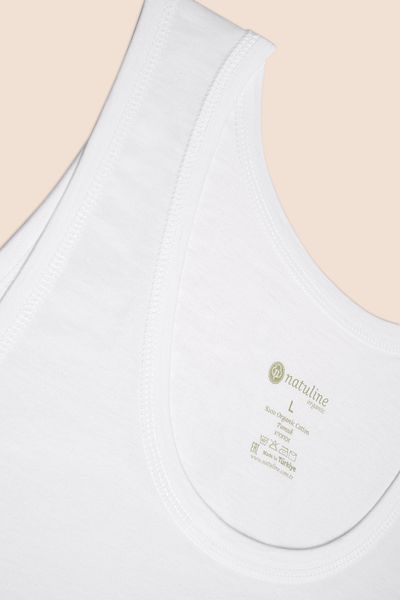 natuline - Men's Organic Cotton Combed Ribbing Undershirt 4 Pack