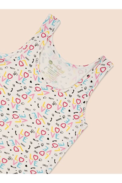 natuline Girl's Organic Cotton Lycra Undershirt Printed Love 3 Pack