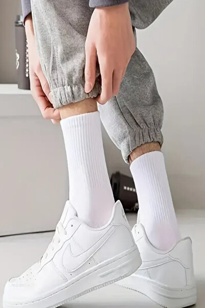 Esinti Ανδρικές κάλτσες Socket Long Socks Γυναικείες Μαύρες και άσπρες κάλτσες χωρίς σχέδιο 6 τεμαχίων