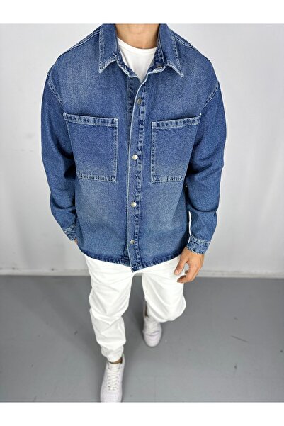 COCOPELLI Оверсайз Преміум Денім Чоловічий Синій Джинсовий Піджак COC2201