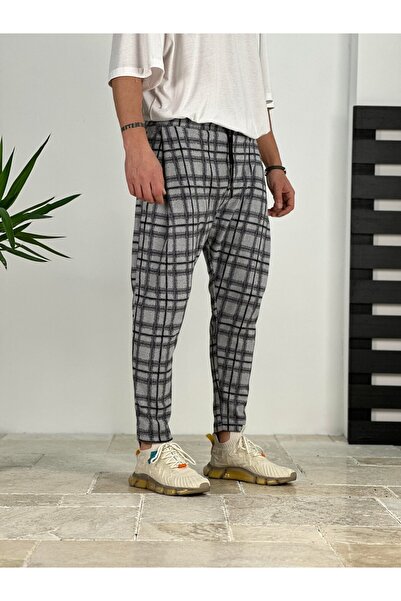 COCOPELLI Плісировані картаті штани з кроєм «морквина»