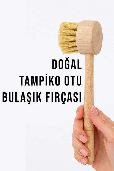 Vitalista Natural Wooden Handle Tampico Weed Dish Brush