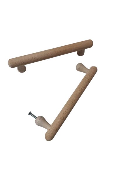 kralkulp 4 adet 128 mm (12,8 cm) ahşap kulp, çift vidalı kulp