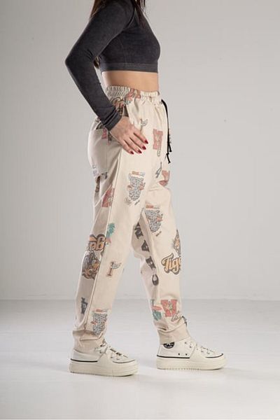 COCOPELLI Tiger Patterned Gabardine Jogger Pants