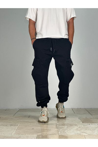 COCOPELLI Μαύρο παντελόνι Jogger Premium Quality με μεγάλη τσέπη
