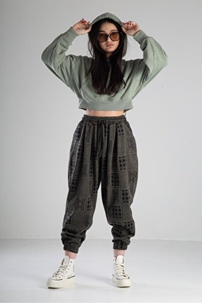 COCOPELLI Poker Patterned Pleated Jogger Pants