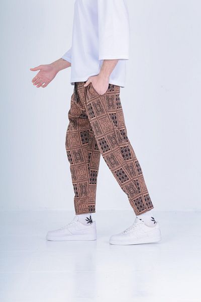 COCOPELLI Brown Poke Patterned Baguette Trousers