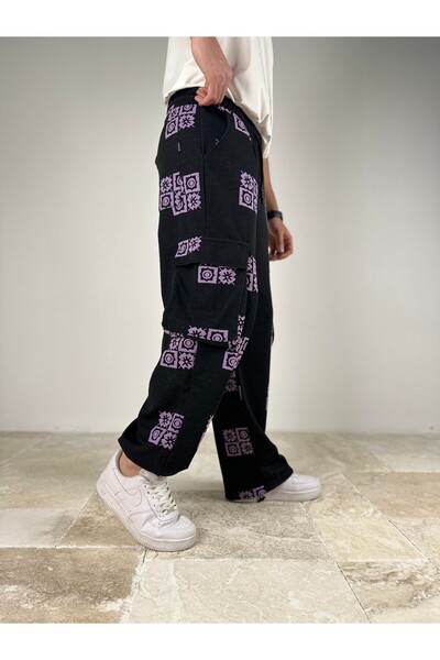 COCOPELLI Μωβ έθνικ μοτίβο φαρδύ - Jogge