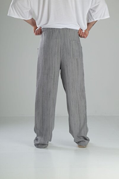 COCOPELLI Aerobin Linen Gray Baggy Trousers