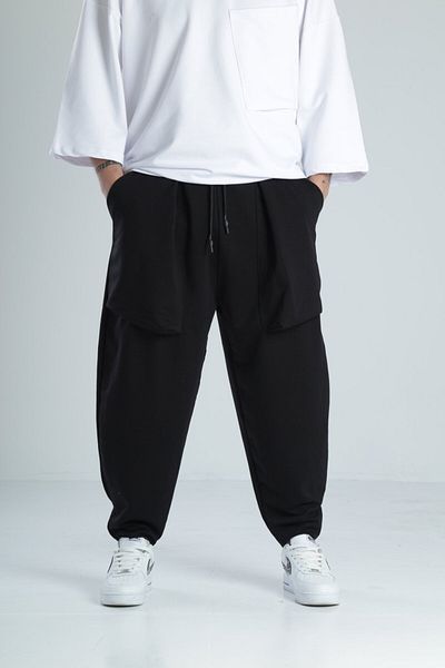 COCOPELLI Ethnic Black Baguette Trousers with Large Pocket Detail
