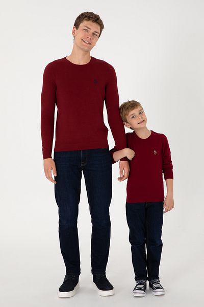 U.S. Polo Assn. Мъжки червен червен пуловер Basic 50293505-VR014