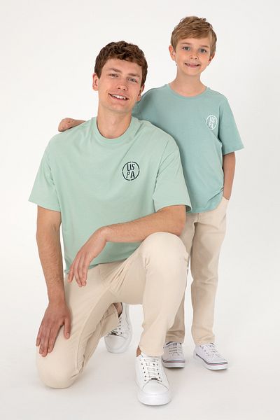 U.S. Polo Assn. Boy's Water Green Oversize Crew Neck T-Shirt 50298981-Vr048