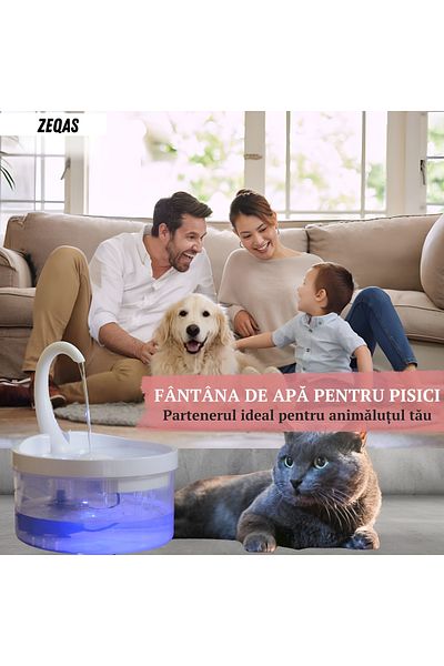 ZEQAS Automatic Water Dispenser Fountain 2l Led Smart Sensor For Dogs/cats