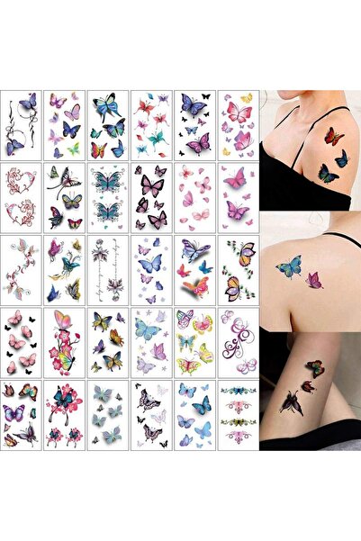 Flippy Set 30 Temporary Tattoos, Flippy, Water-Based, Model 2, Multicolor