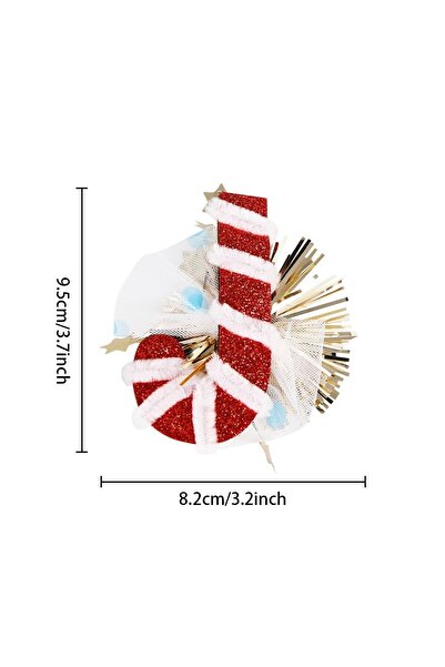 Flippy Hair Clip, Flippy, Christmas Theme, Lollipop Pattern, Canvas, 9.5 x 8.2 cm, Multicolor