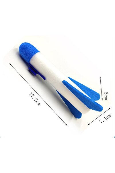 Flippy Toy Gun with Rocket Launcher, Polystyrene/Plastic, LED Light, Ages 3+, Red/Blue