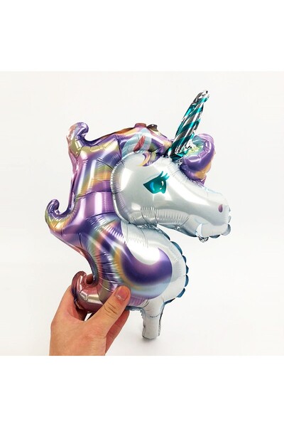 Flippy Μεταλλικό Φουσκωτό Μπαλόνι, Φιγούρα Μονόκερου, Θέμα Ζώων, 115 εκ., Ατο...
