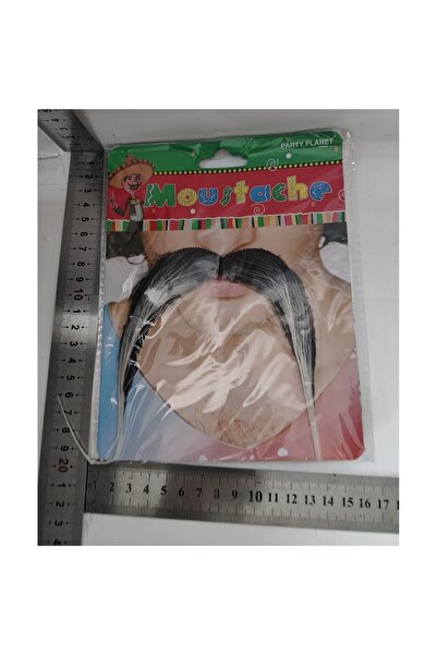 Flippy Fake Moustache for Disguises, Cloth, Self-Adhesive, Grizzled Model 3, Black/White